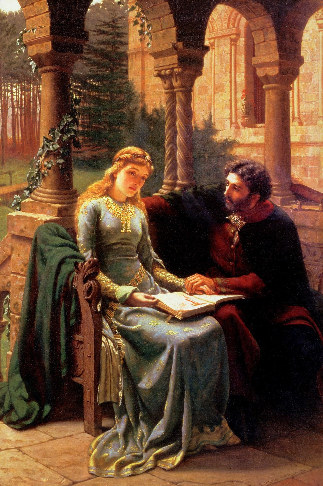Abélard and his pupil Héloïse, a painting by Edmund Blair Leighton (1882).